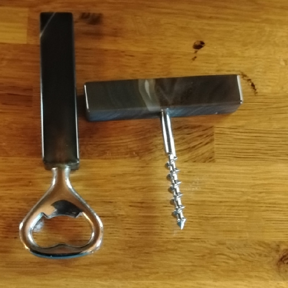 Stainless Steel Bottle Opener and Corkscrew Set